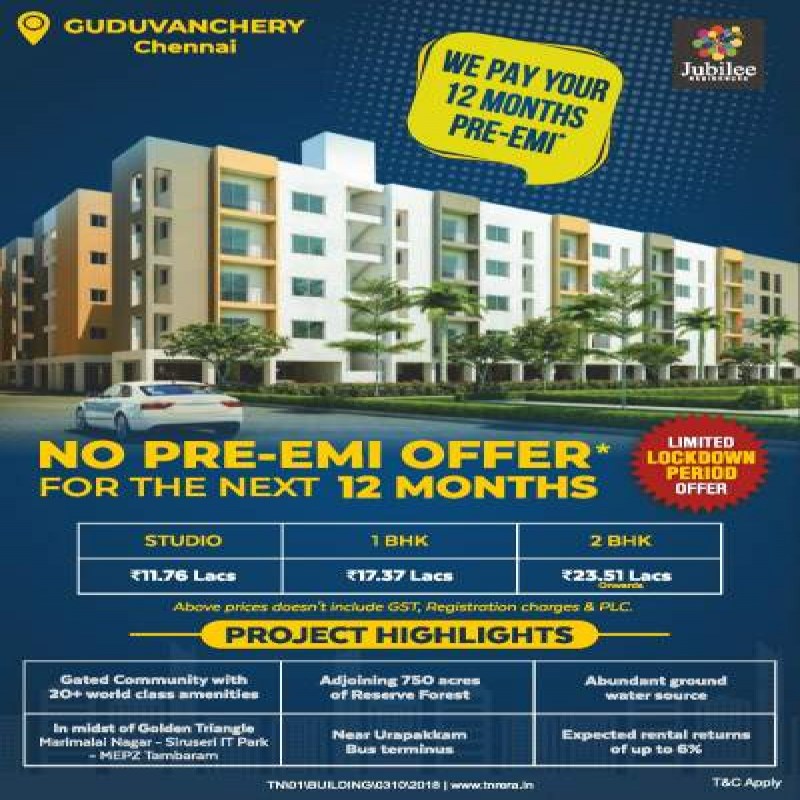 1 & 2 bhk apartments for sale in guduvanchery (chennai)