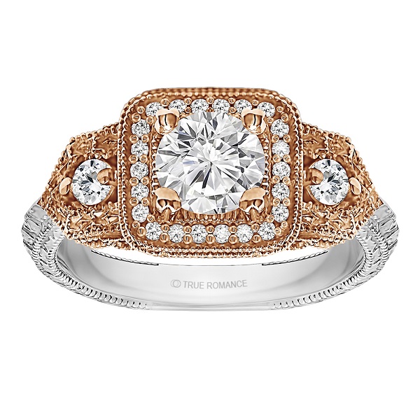 Round Cut Halo Diamond Vintage Engagement Ring – RM1539RTT