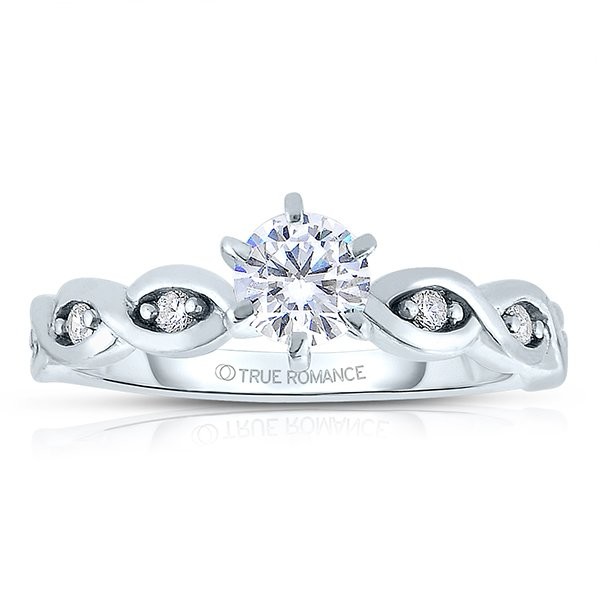 14k White Gold Round Cut Diamond Infinity Engagement Ring – RM1439