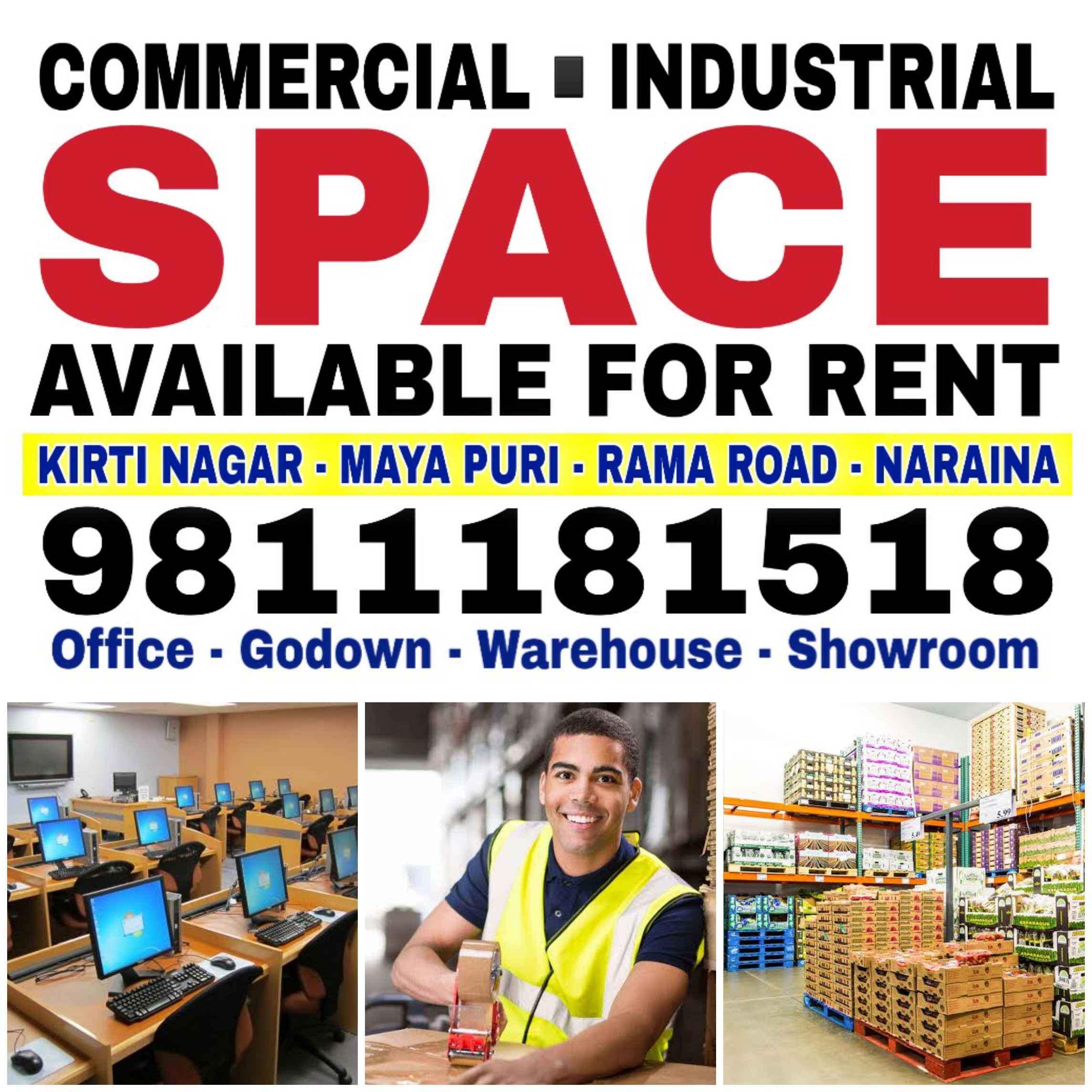 Office Godown Showroom Warehouse on Rent in Kirti Nagar Delhi