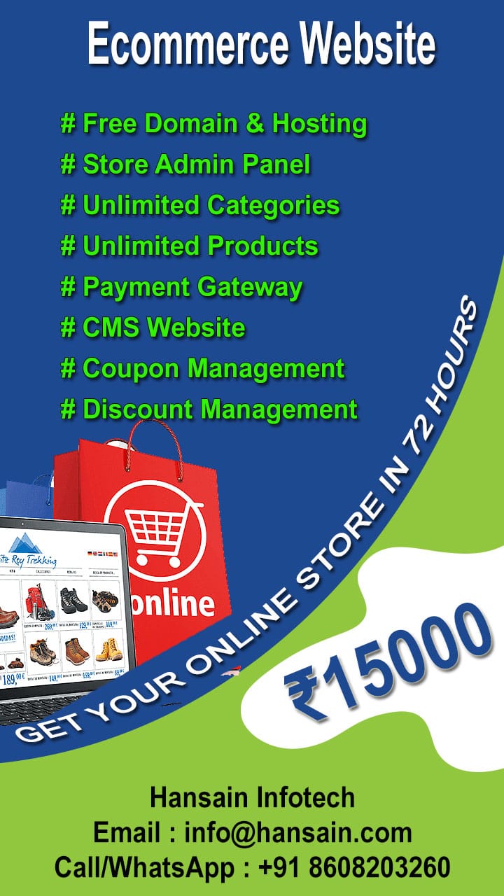 Get Your Online store in 72 hours ( E Commerce Website )