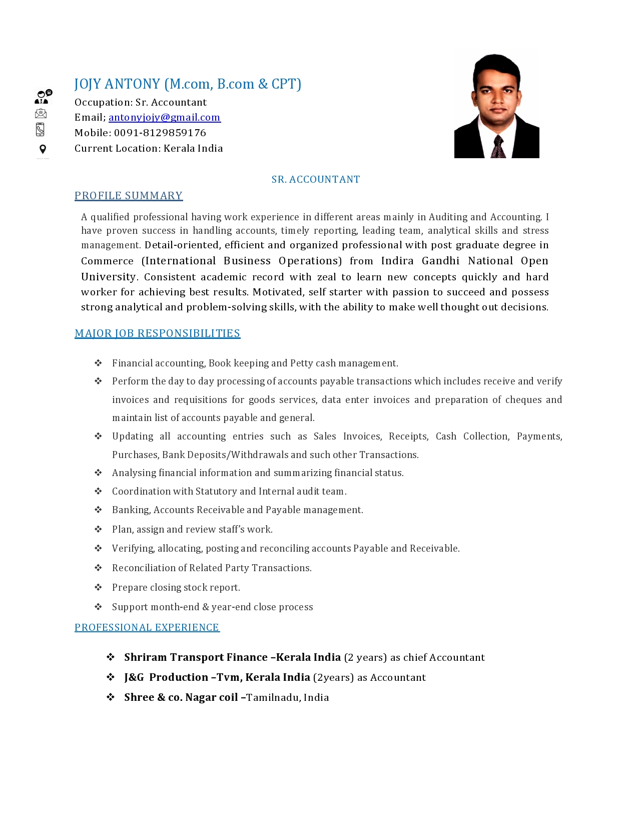 Experienced Accountant looking Suitable Opportunity