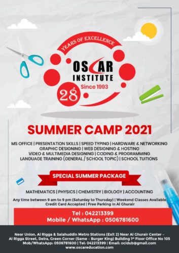 Summer Vacation Programs for all courses –