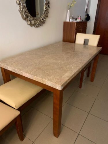 Dining Table Marble Top 6 seater for urgent sale