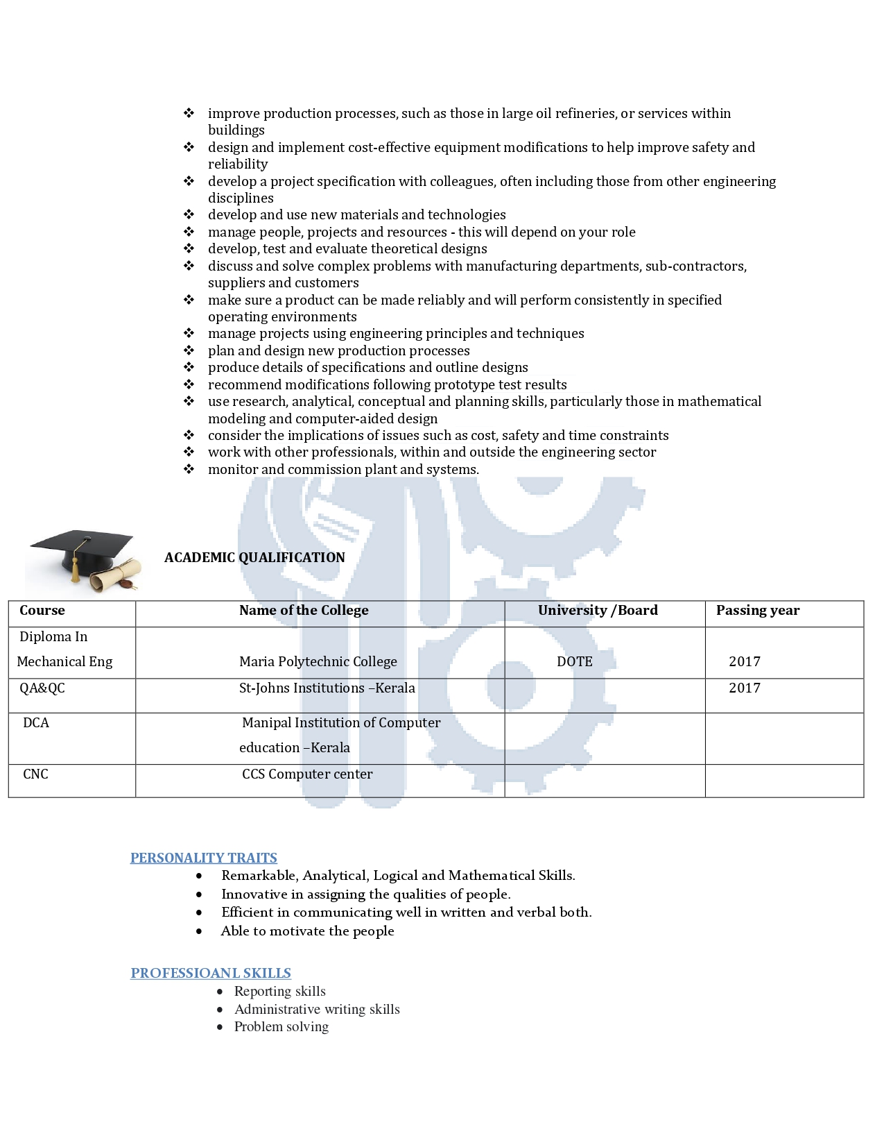 QA&QC Qualified Experienced Mechanical Engineer Looking Job opportunity