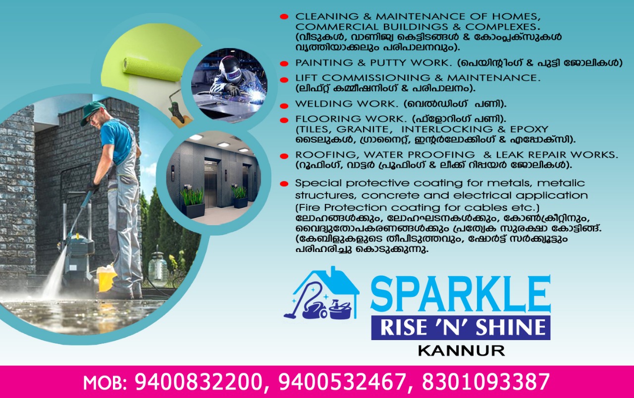 SPARKLE RISE ‘N’SHINE – CLEANING SERVICE KANNUR – KERALA