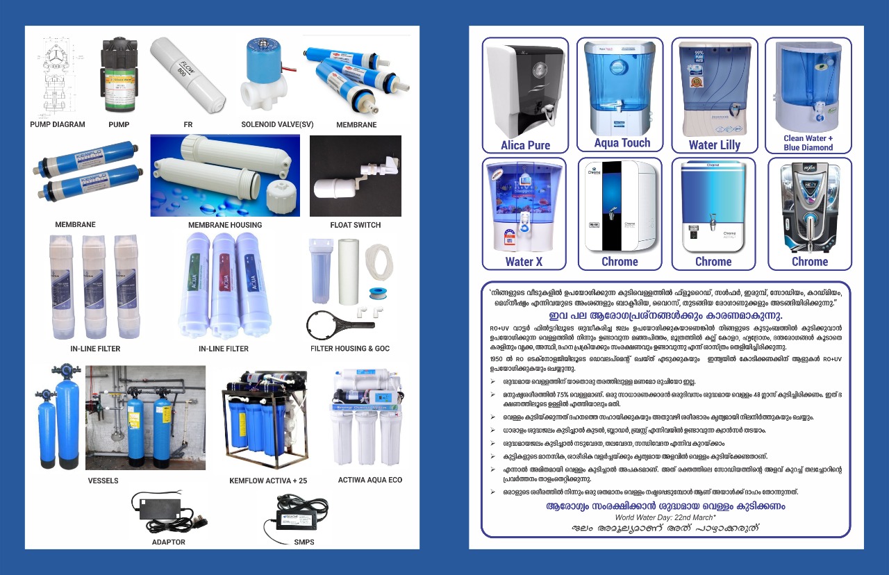 “Drink pure water. Stay healthy.- 1 sign Venture – A best dealer of water Purifiers -Kerala& Tamilnadu