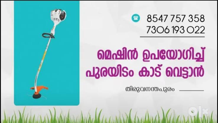 മെഷീൻ ഉപയോഗിച്ച് വൃത്തിയായി പുല്ല് വെട്ടി കൊടുക്കുന്നു…..