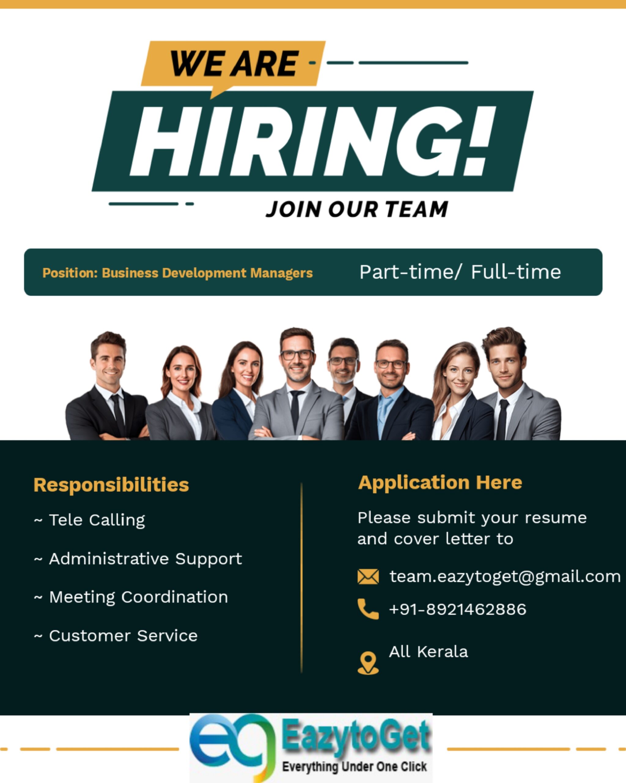 We Are looking staff for all India – Full-time or part-time